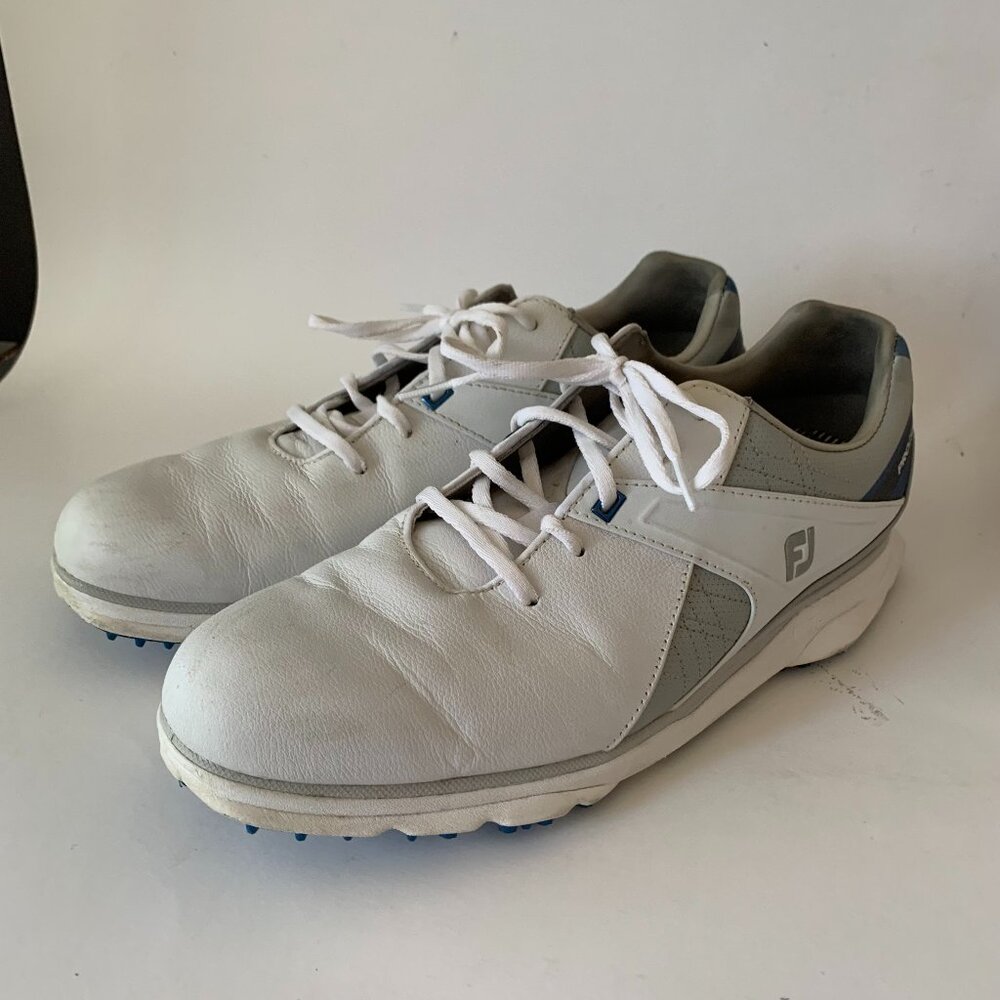 Footjoy Pro/SL #53811 MENS SNEAKERS GOLF SHOE WHITE BLUE GRAY SIZE 10